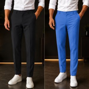 Formal Pant (2 pcs) - Black & Sky