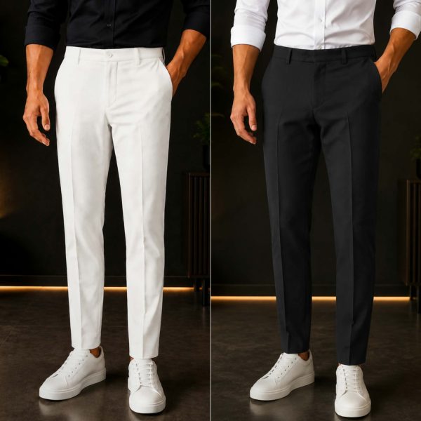 Formal Pant (2 pcs) - White & Black