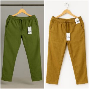 Cotton Trouser - Olive x Brown