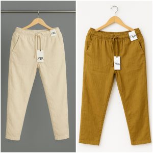Cotton Trouser - Biscuit x Brown