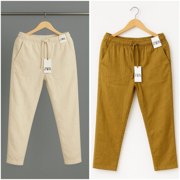 Cotton Trouser - Biscuit x Brown