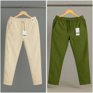 Cotton Trouser - Biscuit x Olive