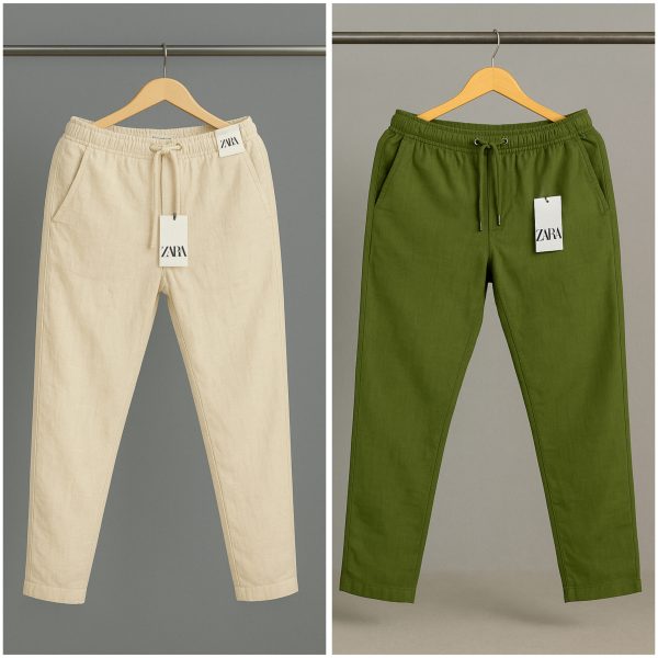 Cotton Trouser - Biscuit x Olive