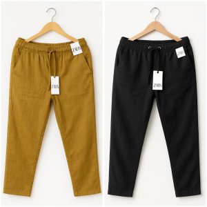 Cotton Trouser - Brown x Black