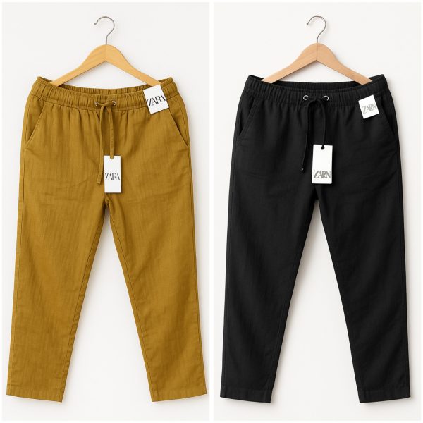 Cotton Trouser - Brown x Black