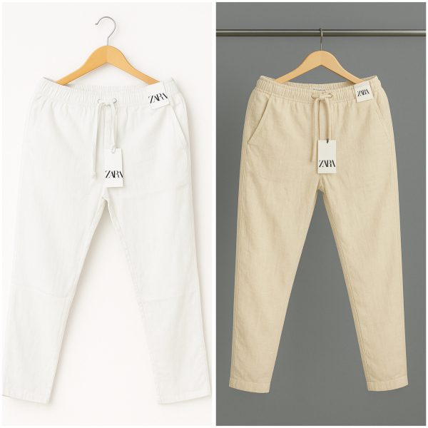 Cotton Trouser - White x Offwhite