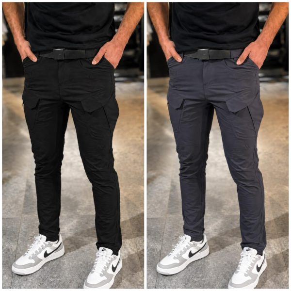 6 Pocket Cargo Trouser - Black&Ash