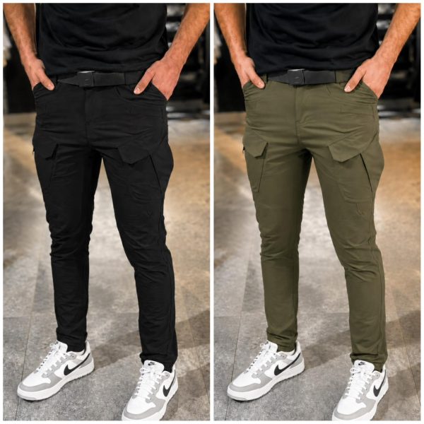 6 Pocket Cargo Trouser - Black&Olive
