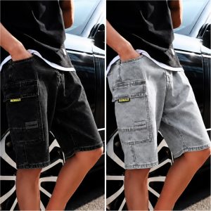 DENIM SHORTS - BLACK / ASH